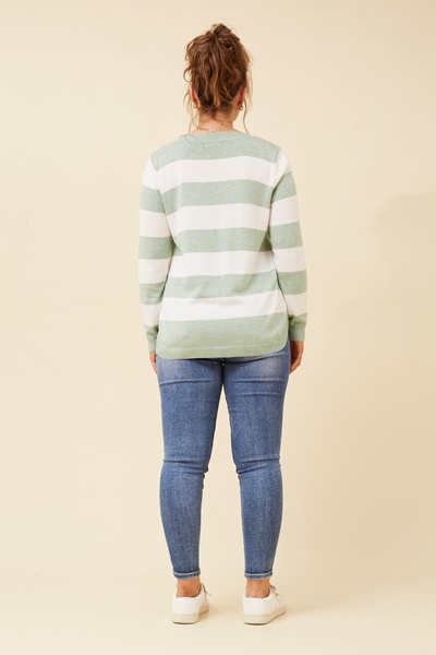 RAMIA STRIPE KNIT PULLOVER