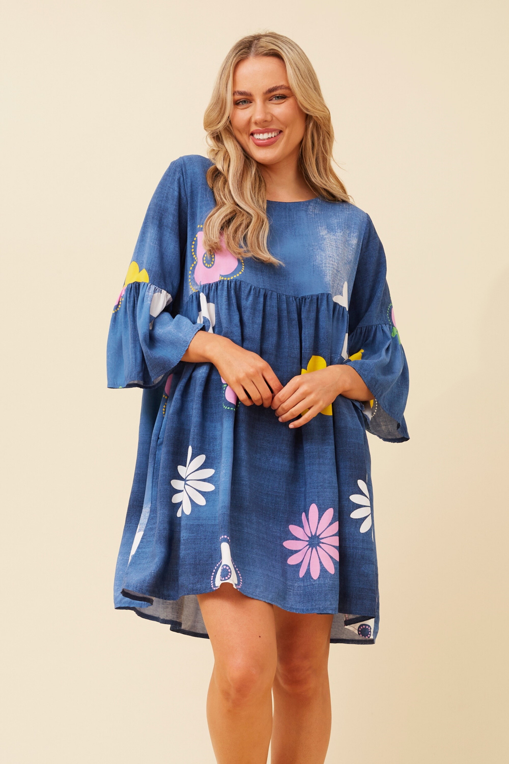 RANALA FLORAL KNEE LENGTH DRESS