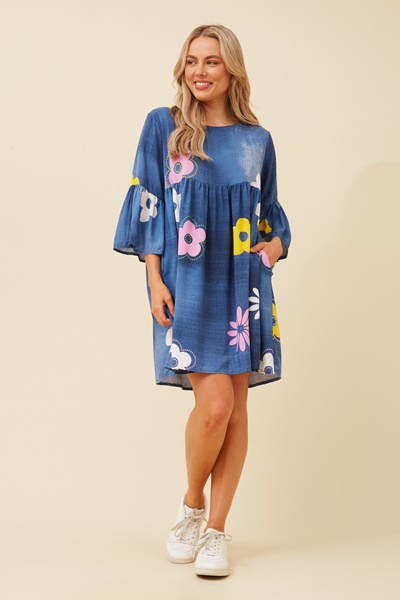 RANALA FLORAL KNEE LENGTH DRESS