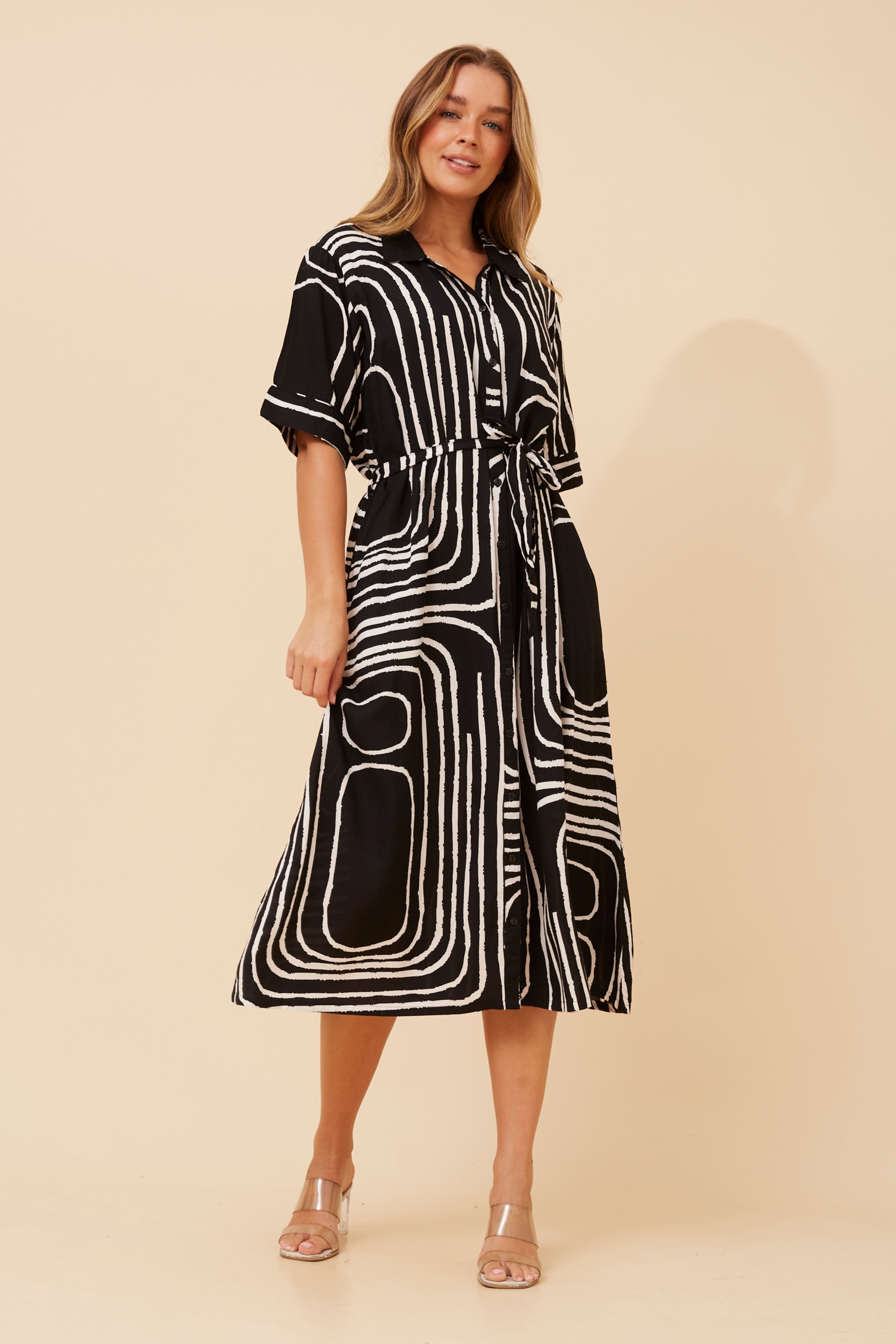 RANELLE ABSTRACT PRINT DRESS