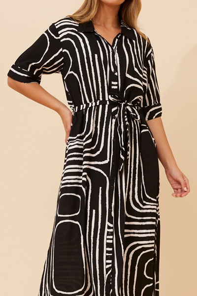 RANELLE ABSTRACT PRINT DRESS