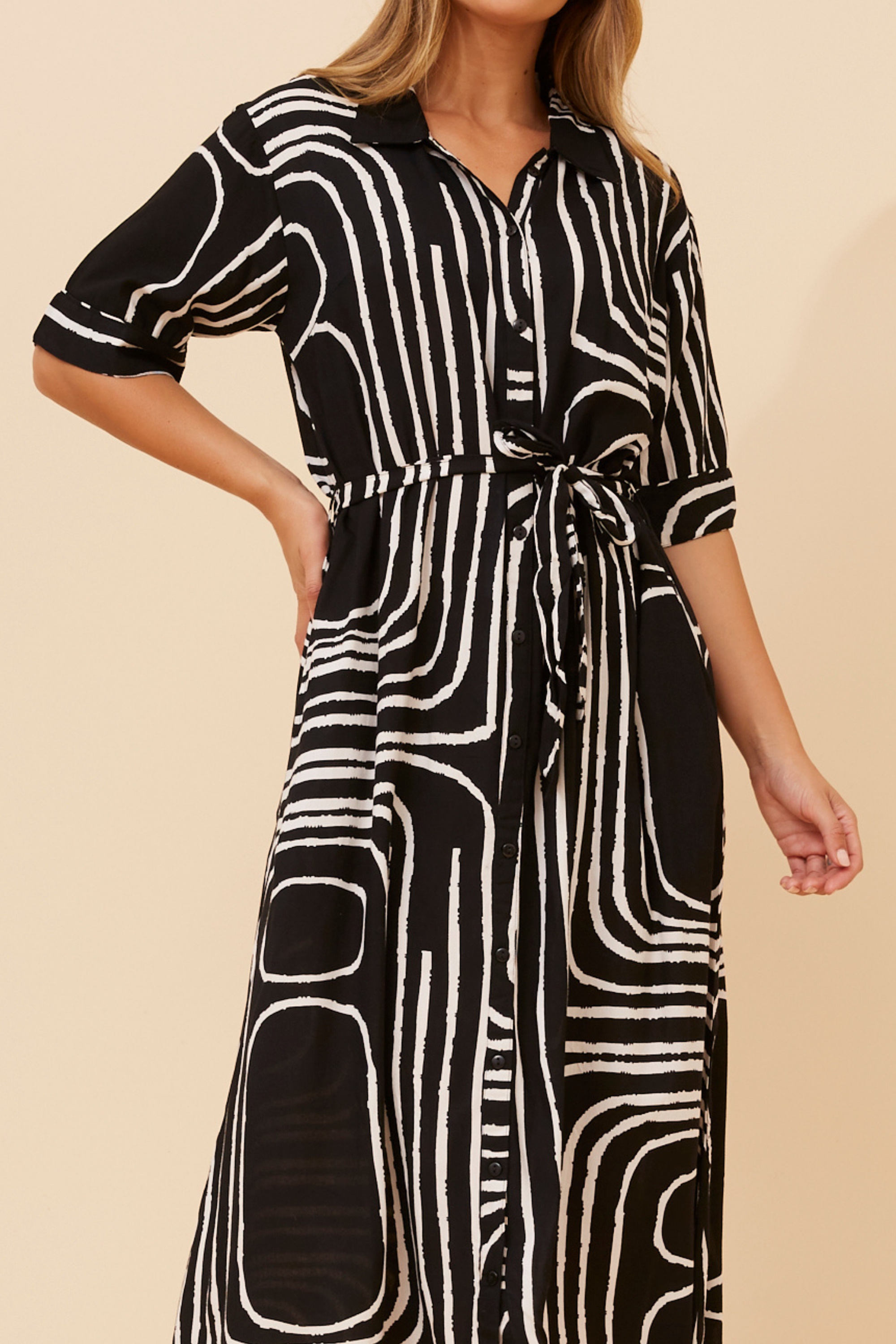 RANELLE ABSTRACT PRINT DRESS