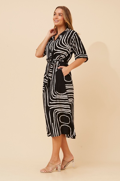 RANELLE ABSTRACT PRINT DRESS
