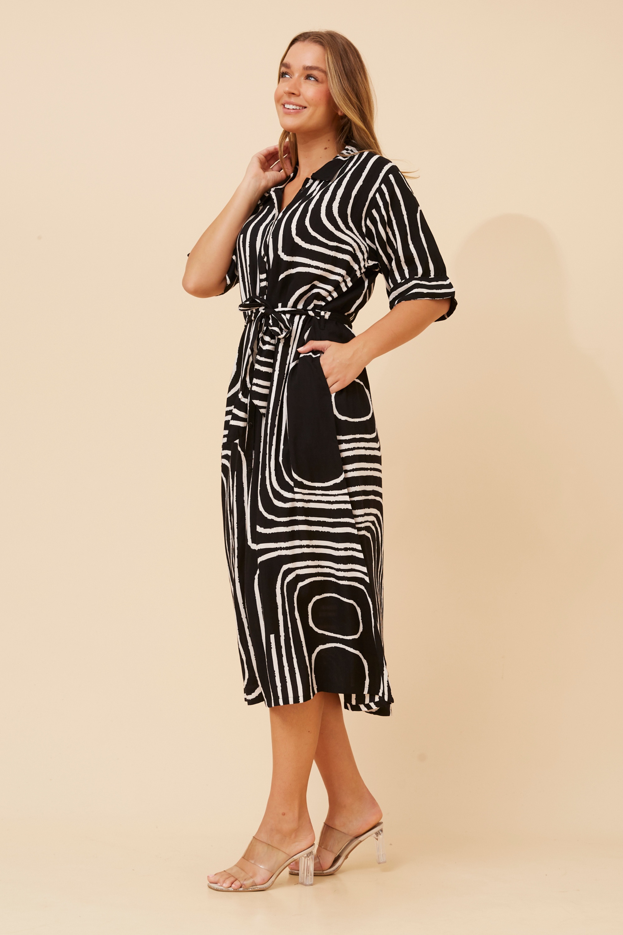 RANELLE ABSTRACT PRINT DRESS