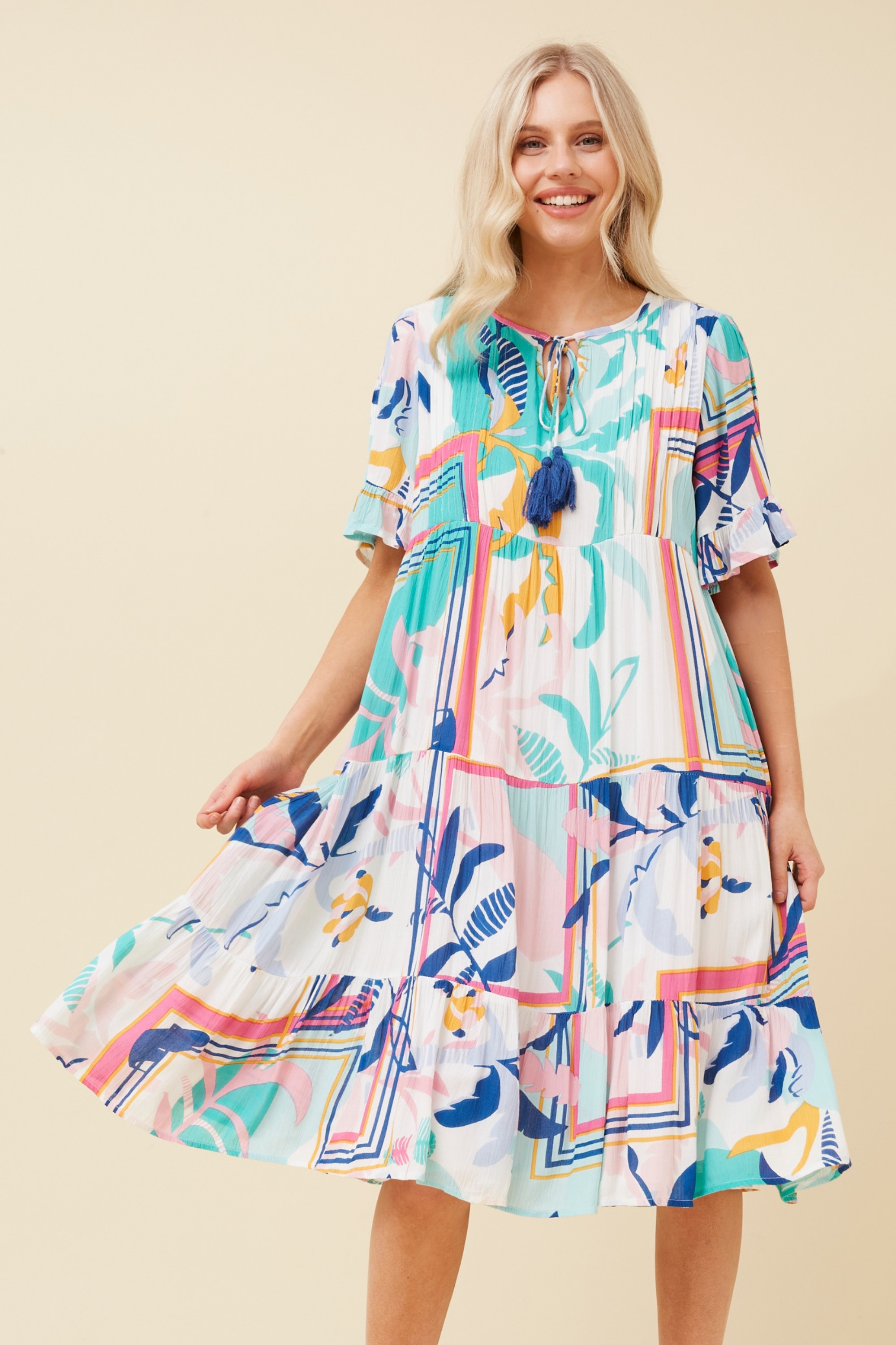 RAQUEL ABSTRACT PRINT DRESS