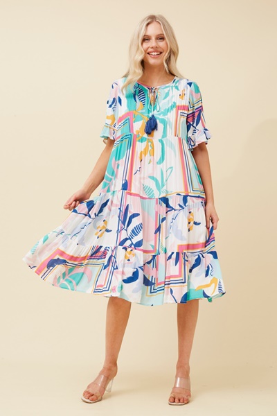 RAQUEL ABSTRACT PRINT DRESS