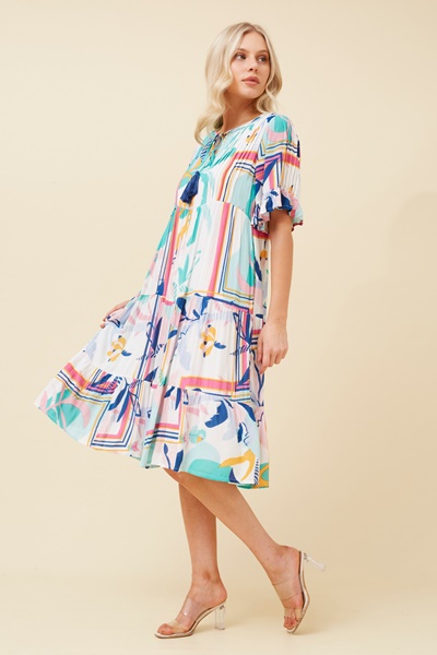 RAQUEL ABSTRACT PRINT DRESS