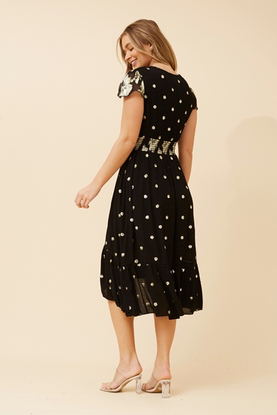 RASHANA SEQUIN MIDI DRESS