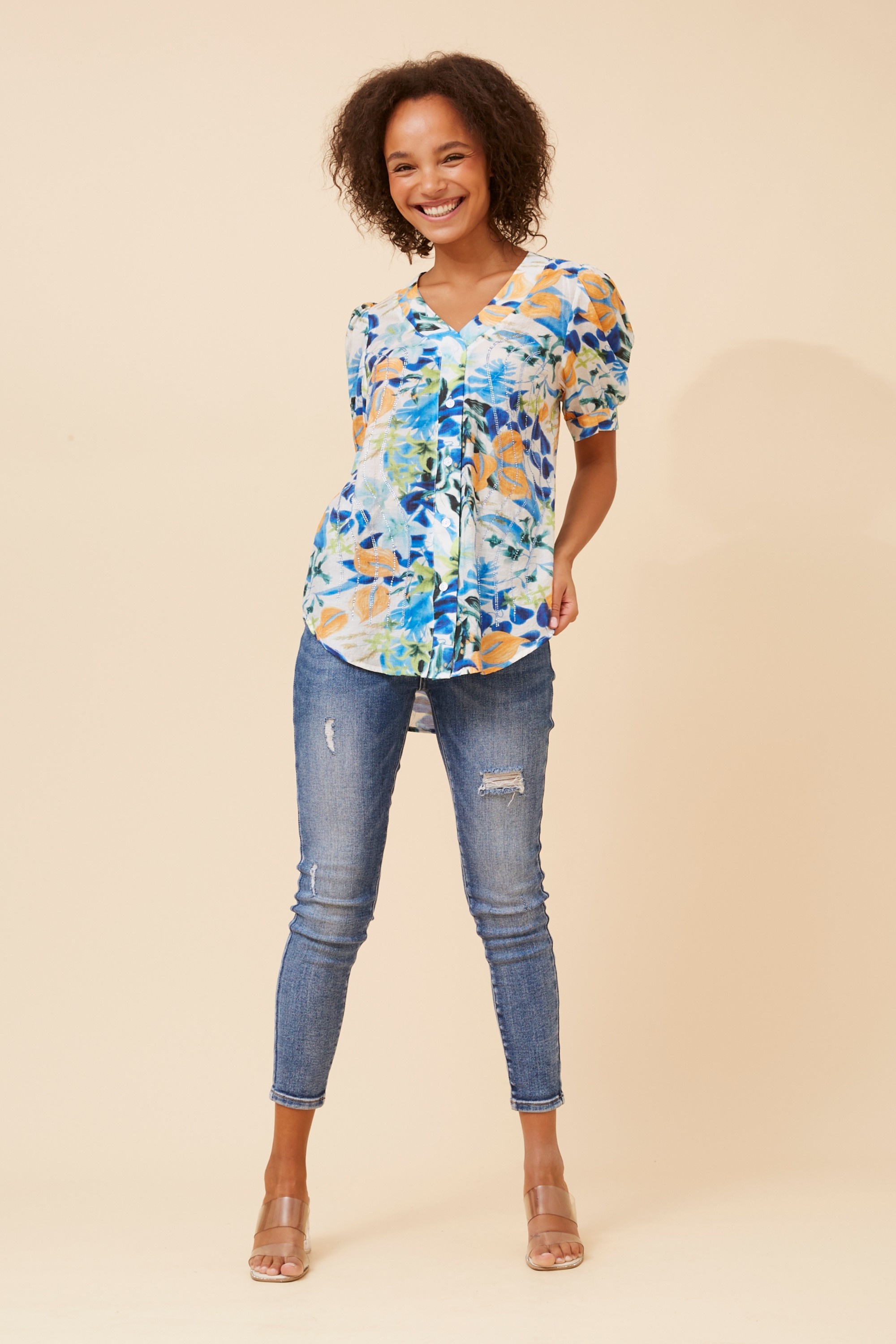 RAYLIN ABSTRACT PRINT TOP