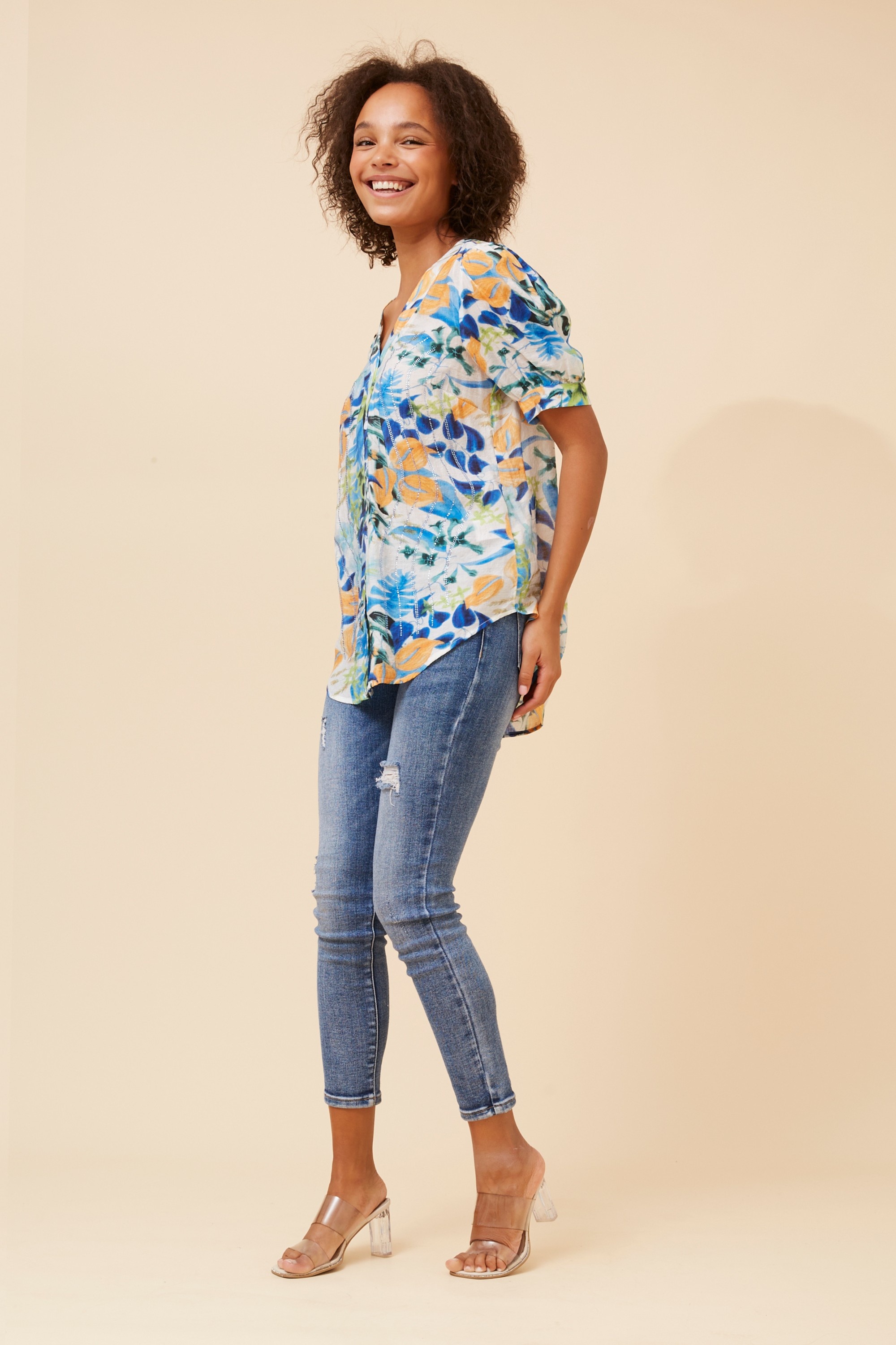 RAYLIN ABSTRACT PRINT TOP