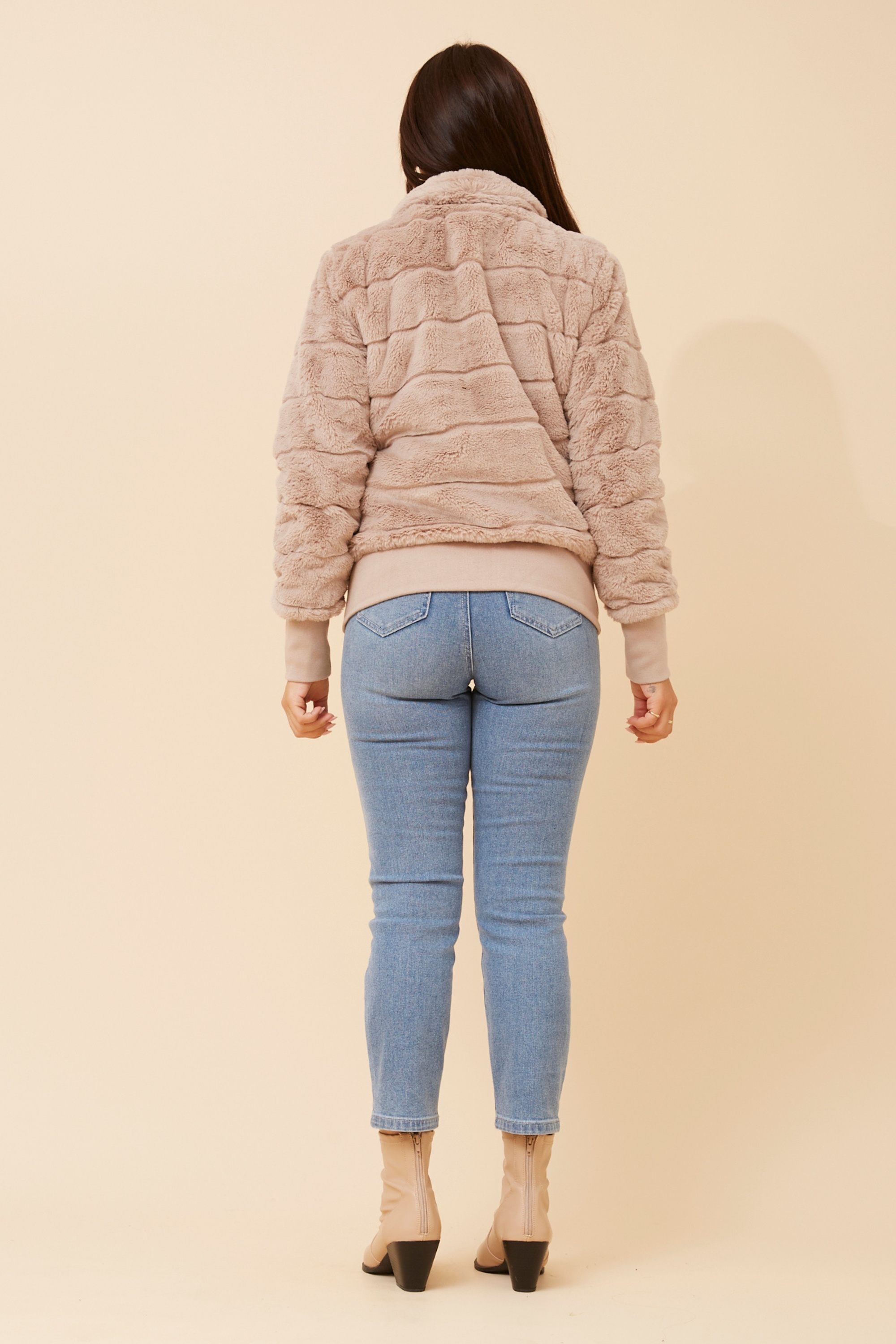 RAYMA FAUX FUR BOMBER JACKET