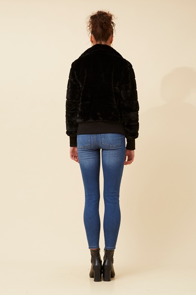 RAYMA FAUX FUR BOMBER JACKET