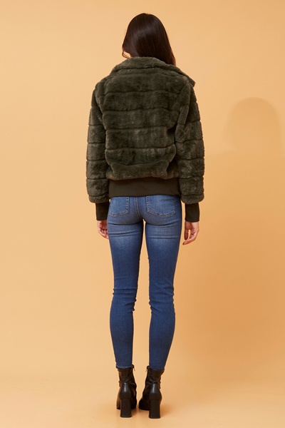 RAYMA FAUX FUR BOMBER JACKET
