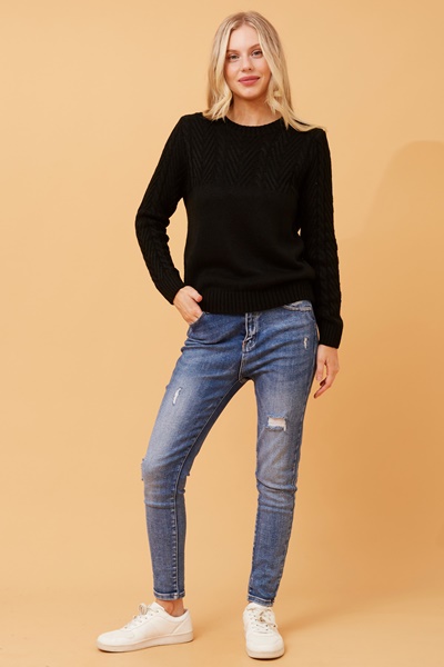 REANNE CABLE KNIT JUMPER