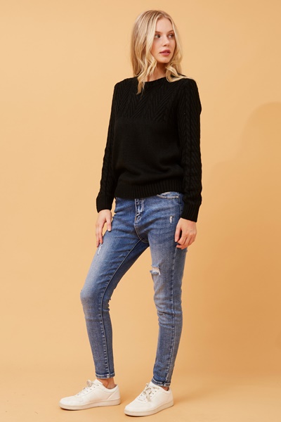 REANNE CABLE KNIT JUMPER