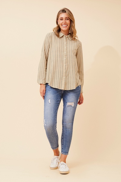 REIKO STRIPE PRINT SHIRT