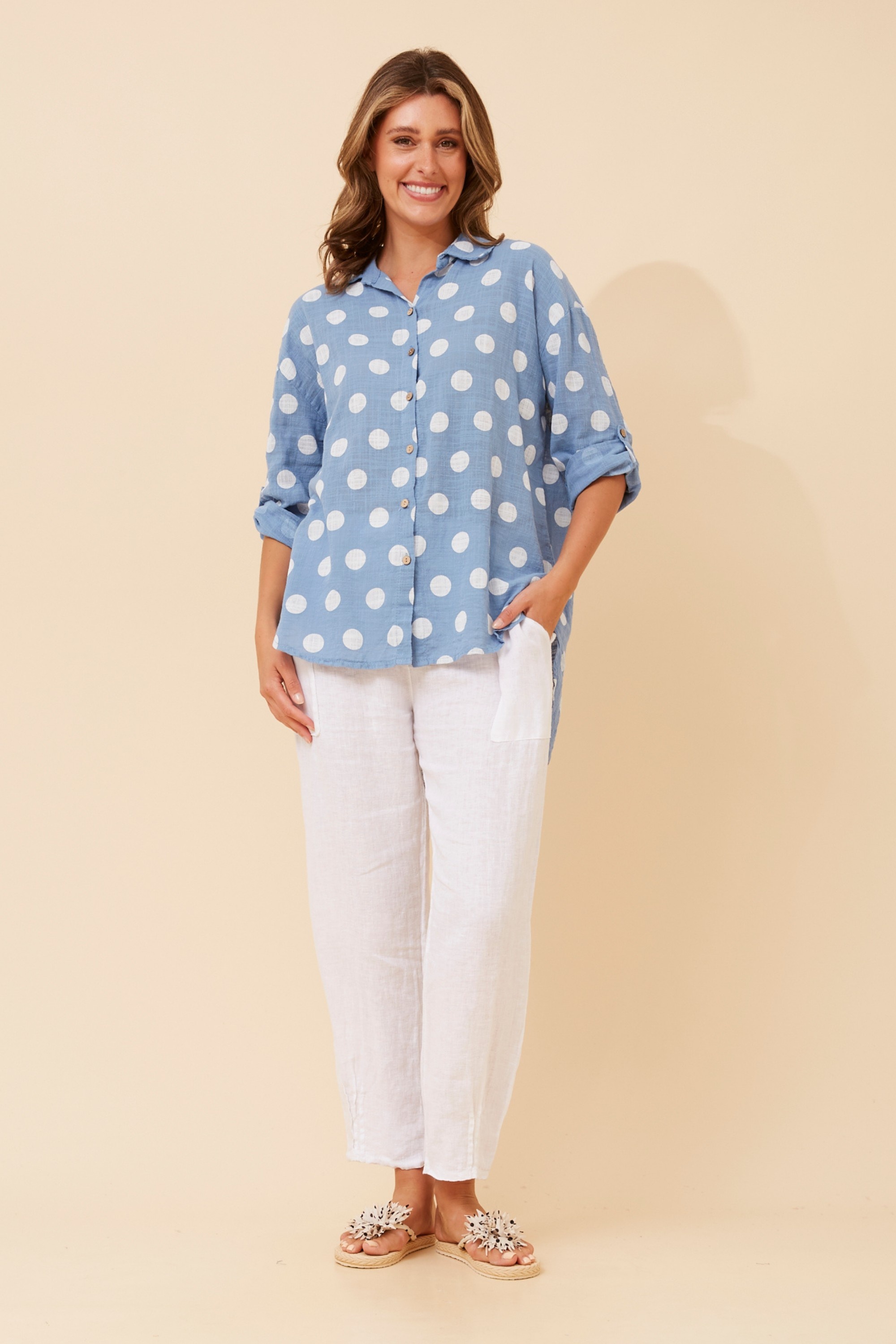 RELLA POLKA DOT PRINT SHIRT
