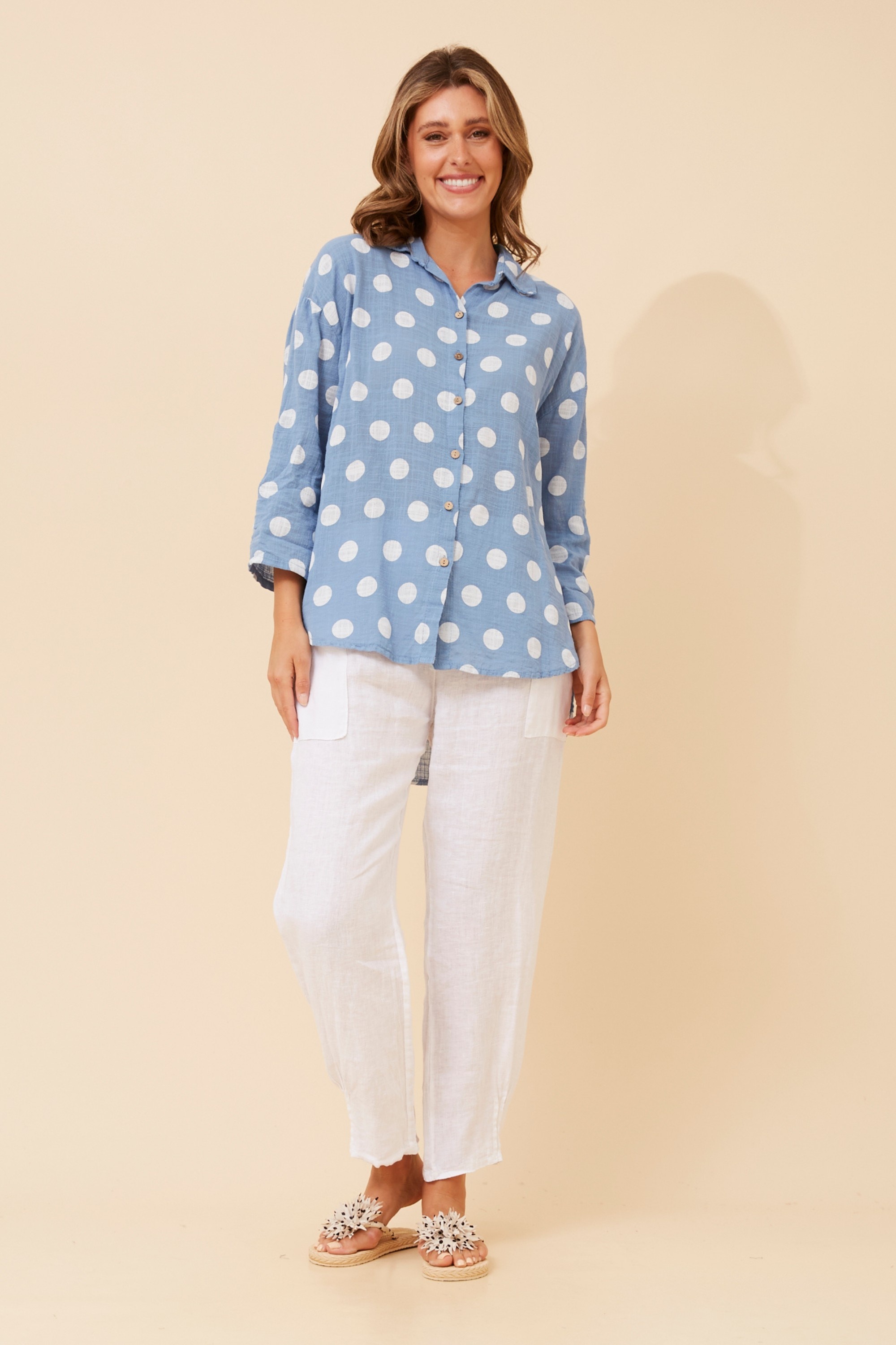 RELLA POLKA DOT PRINT SHIRT
