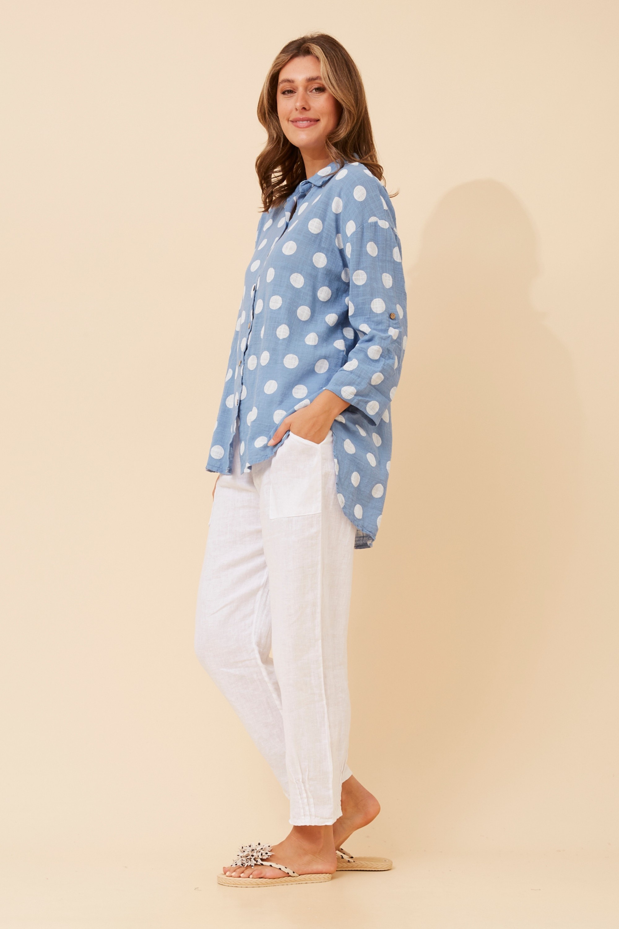 RELLA POLKA DOT PRINT SHIRT