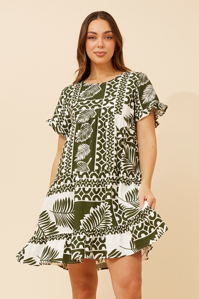 RELLY LEAF PRINT DRESS
