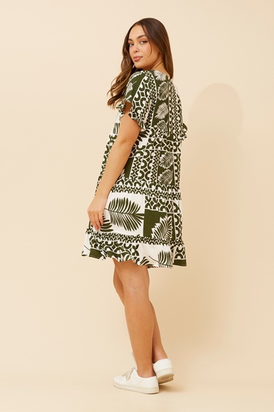 RELLY LEAF PRINT DRESS