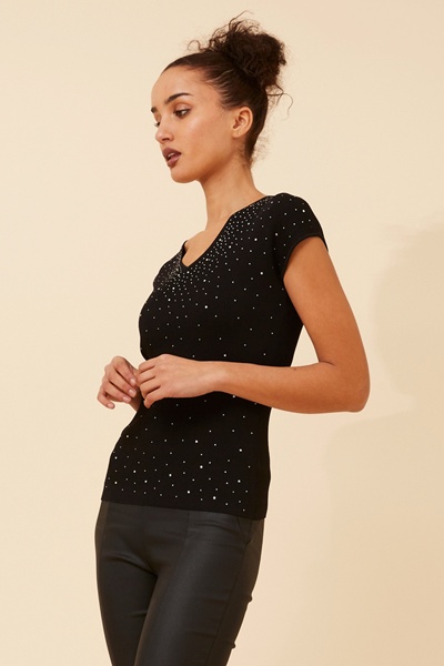 REMI DIAMANTE KNIT PULLOVER