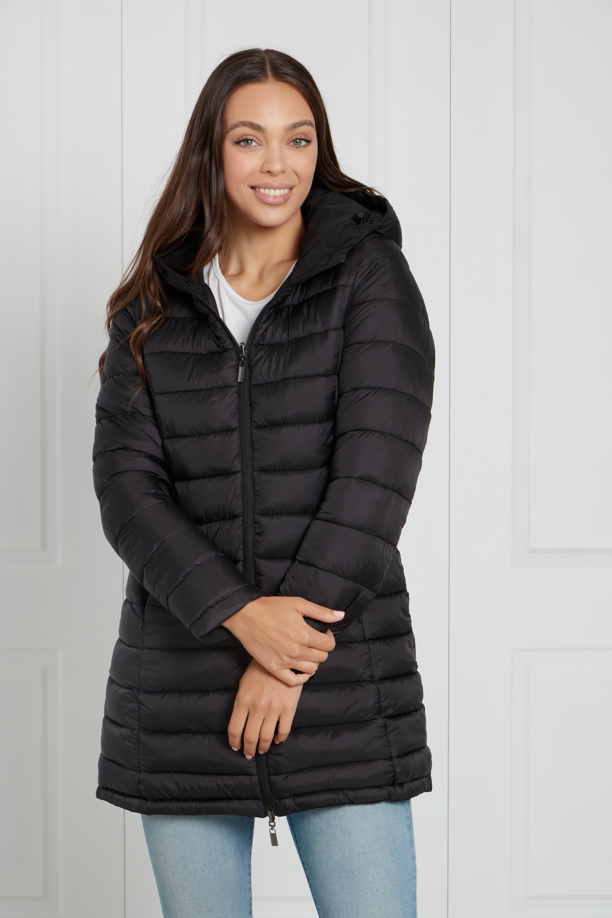 reversible hooded puffy jacket