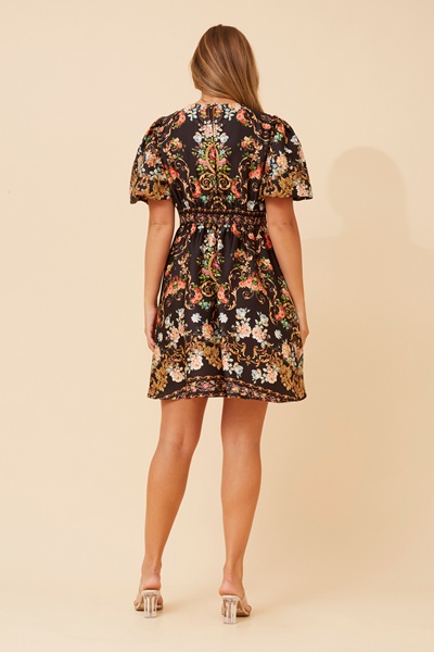 RHYS ARABESQUE PRINT DRESS