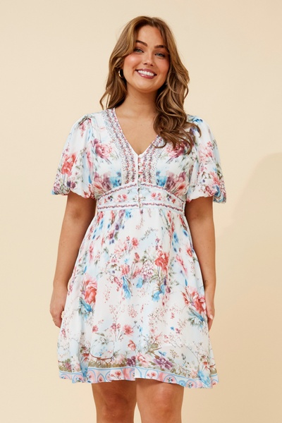 RHYS ARABESQUE PRINT DRESS