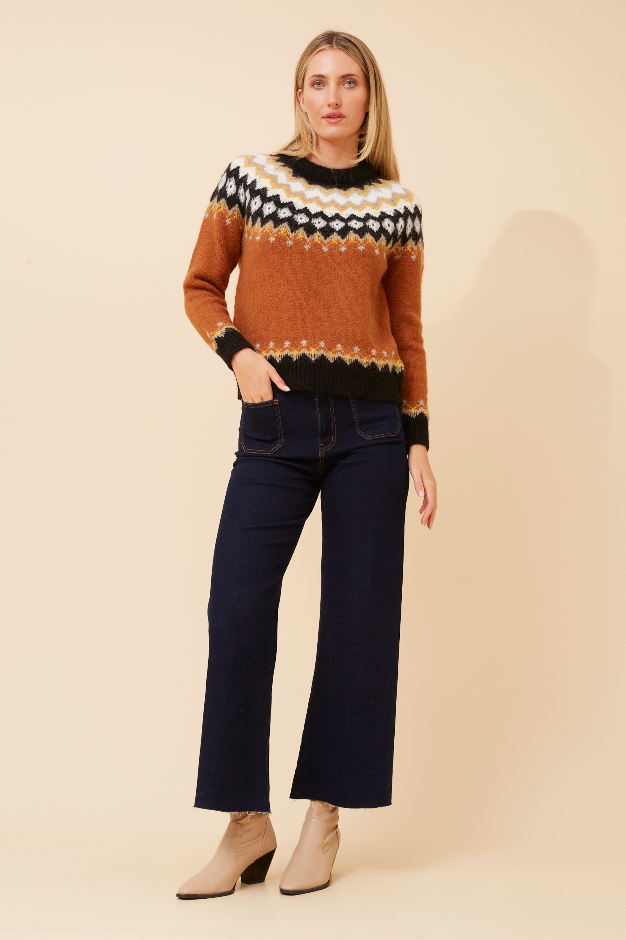 RIANNA JACQUARD KNIT PULLOVER