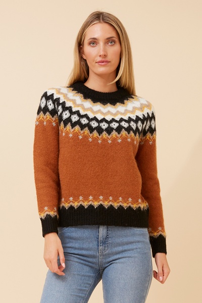RIANNA JACQUARD KNIT PULLOVER