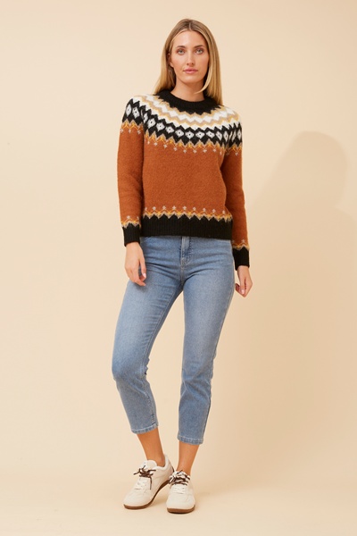 RIANNA JACQUARD KNIT PULLOVER