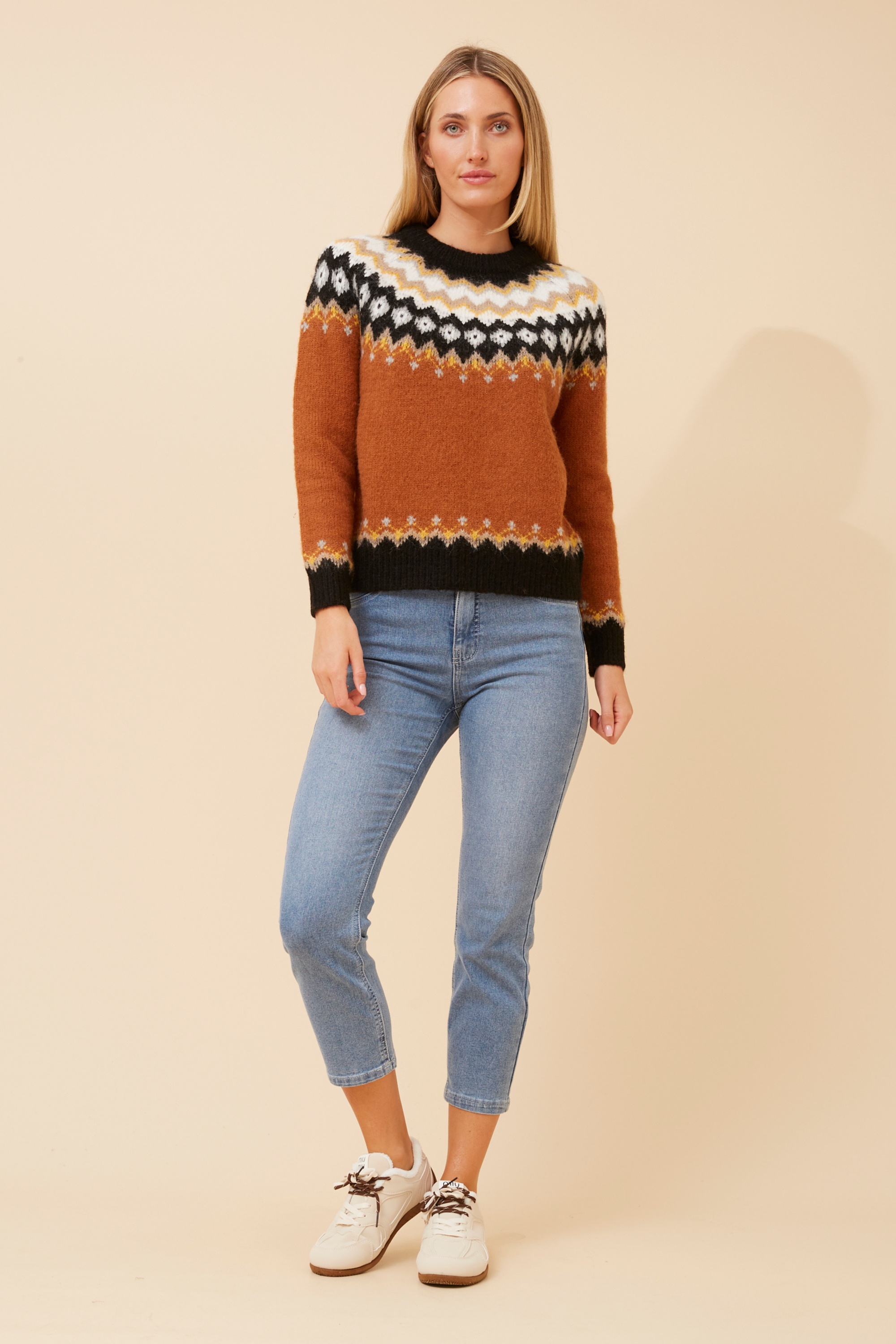 RIANNA JACQUARD KNIT PULLOVER