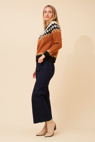 RIANNA JACQUARD KNIT PULLOVER