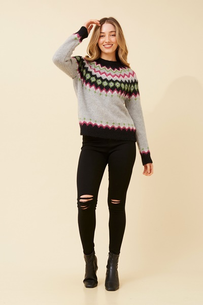 RIANNA JACQUARD KNIT PULLOVER