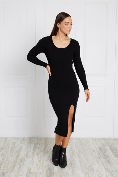RIB KNIT BODYCON DRESS