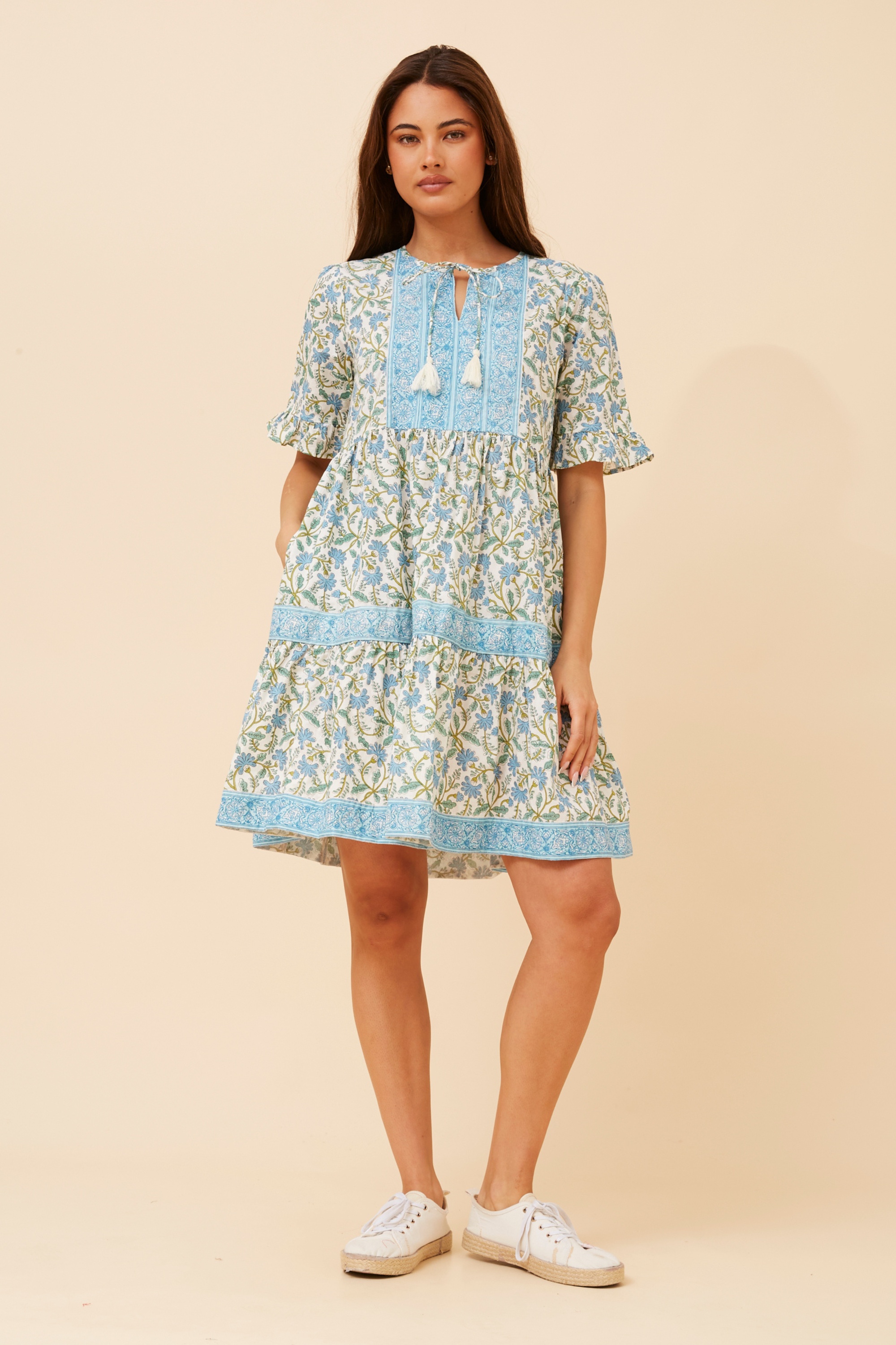 RIDHI BORDER PRINT DRESS