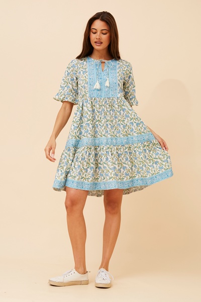 RIDHI BORDER PRINT DRESS
