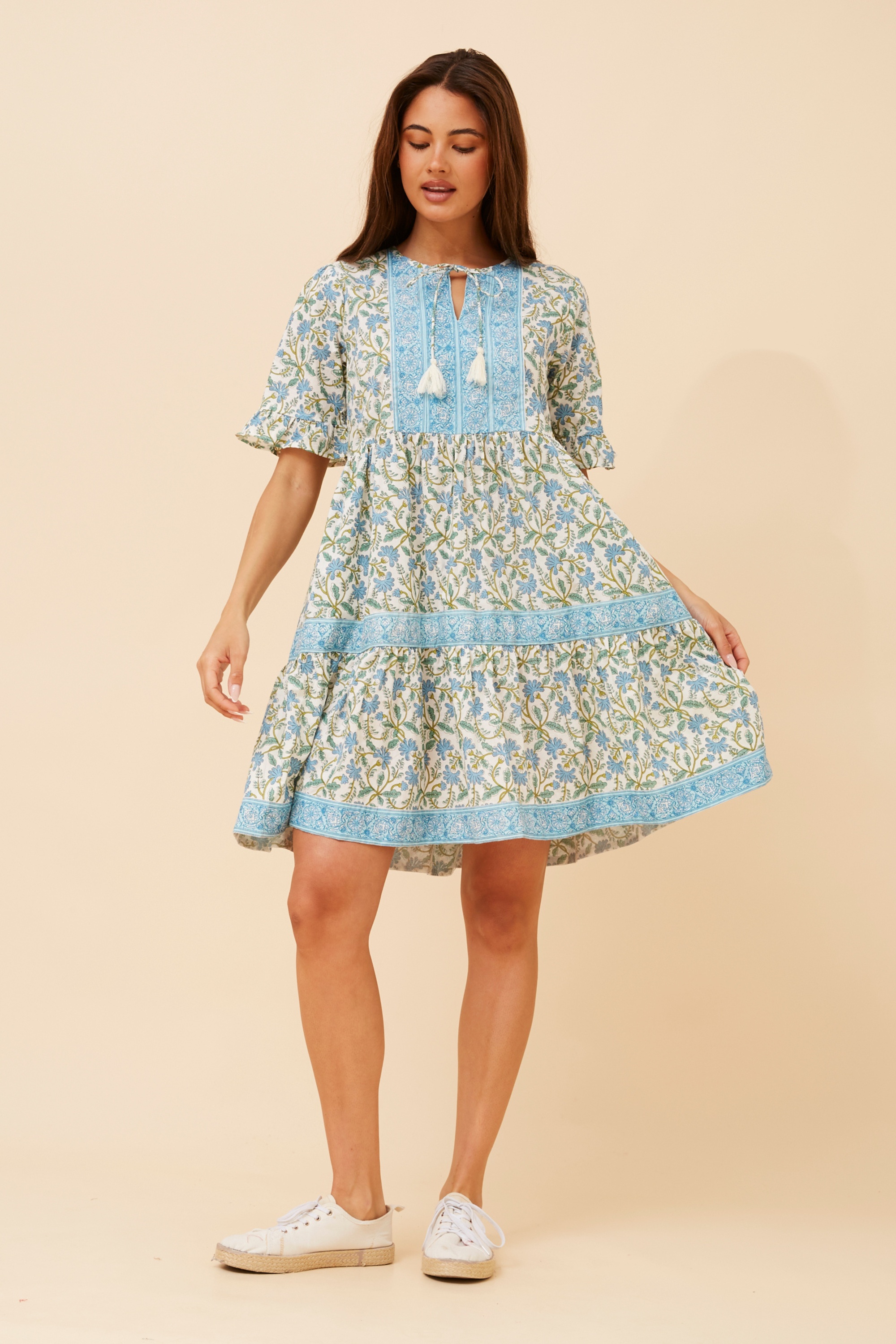 RIDHI BORDER PRINT DRESS