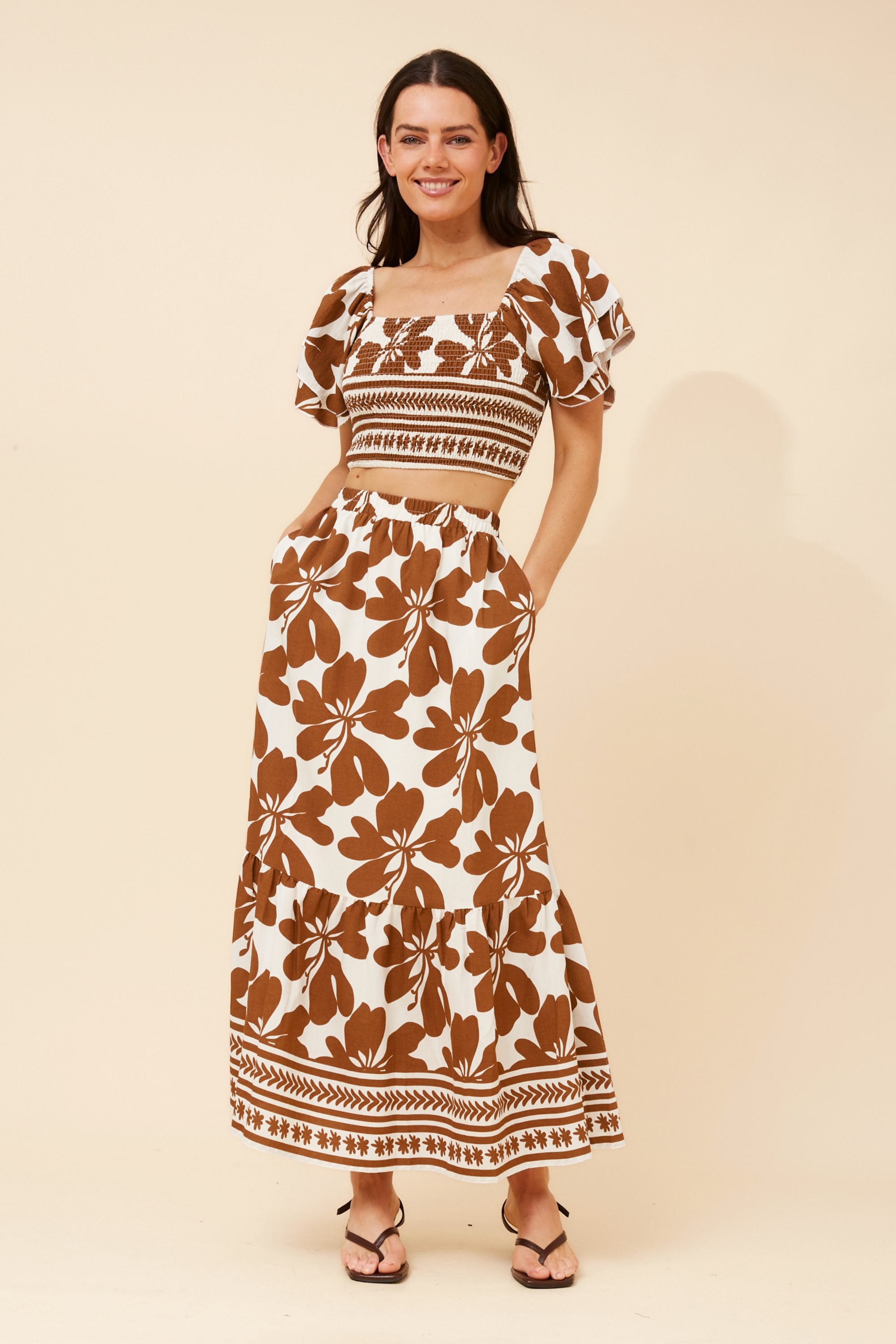 RIELLE BORDER PRINT TWO-PIECE SET