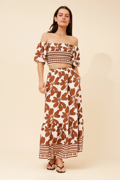 RIELLE BORDER PRINT TWO-PIECE SET