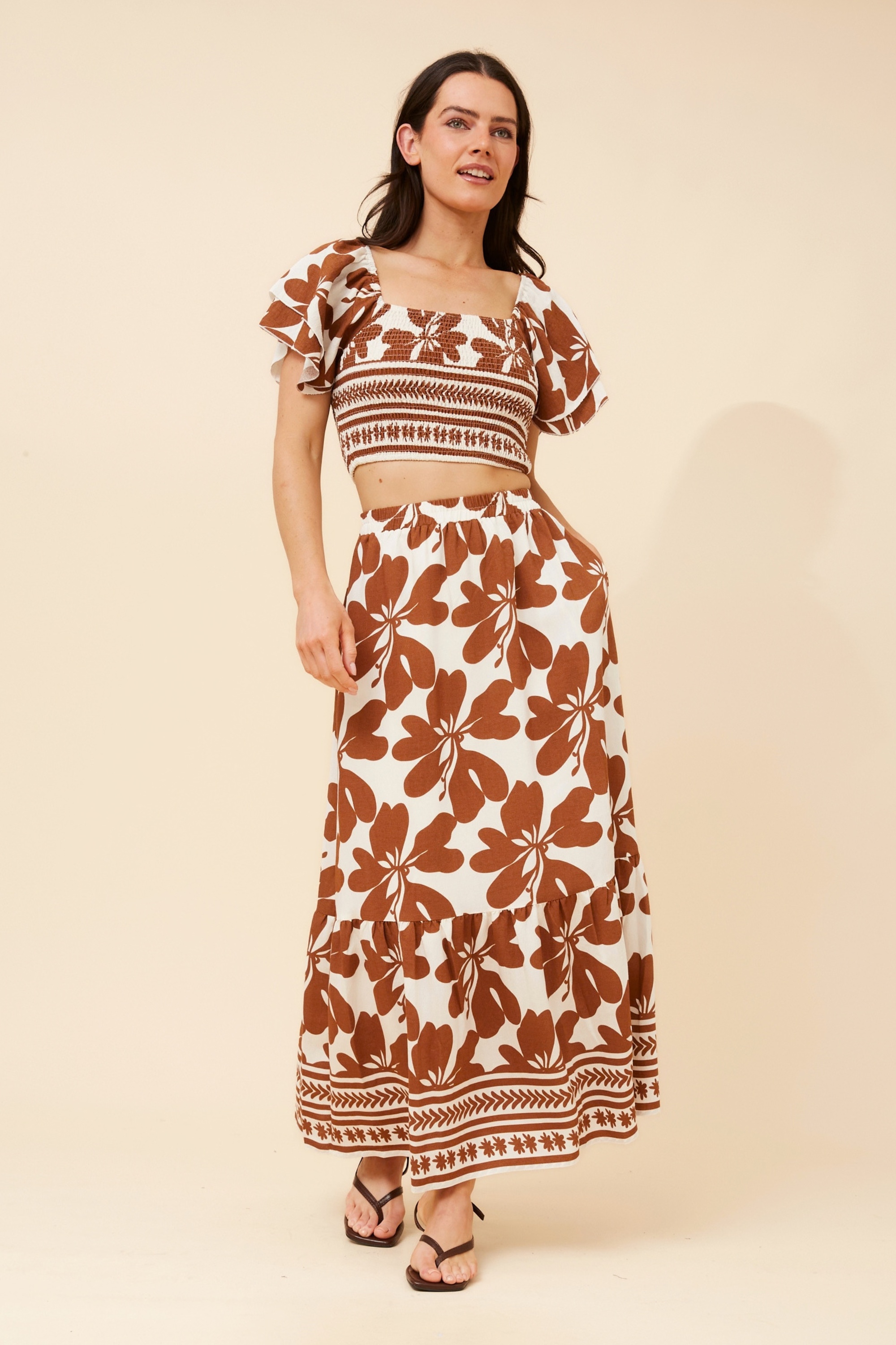 RIELLE BORDER PRINT TWO-PIECE SET
