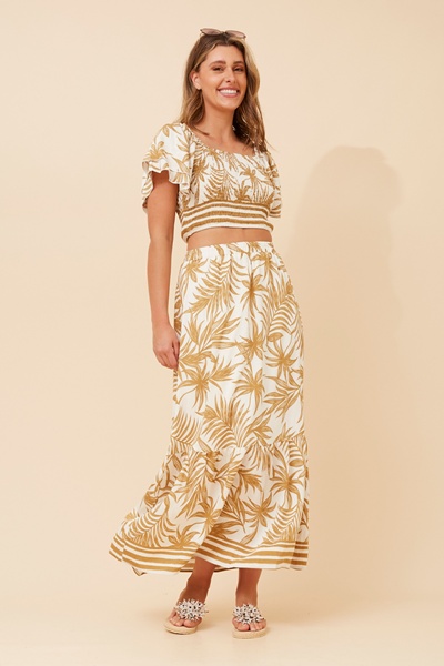 RIELLE PALM TREE PRINT SKIRT SET