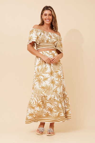 RIELLE PALM TREE PRINT SKIRT SET