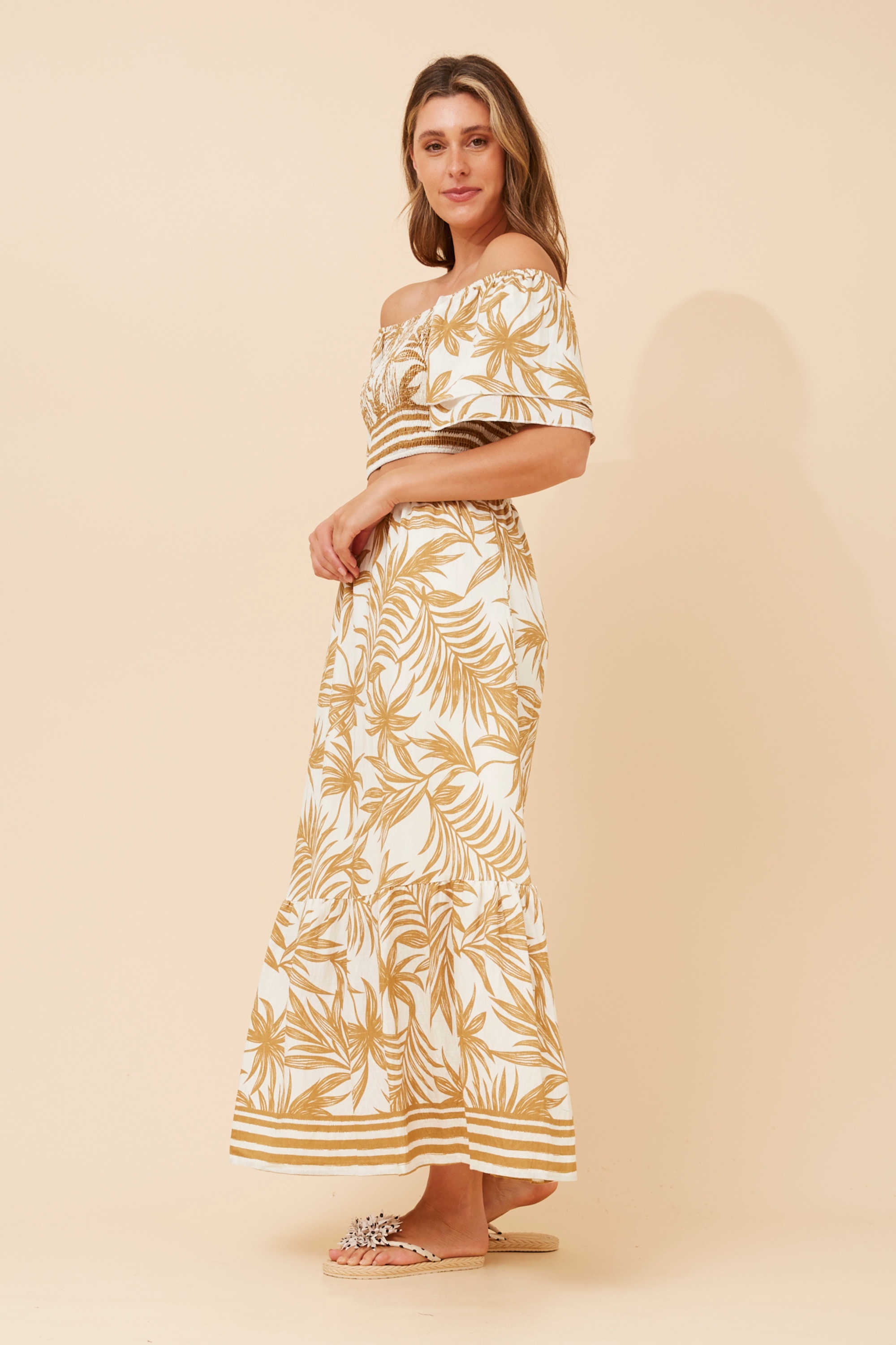 RIELLE PALM TREE PRINT SKIRT SET