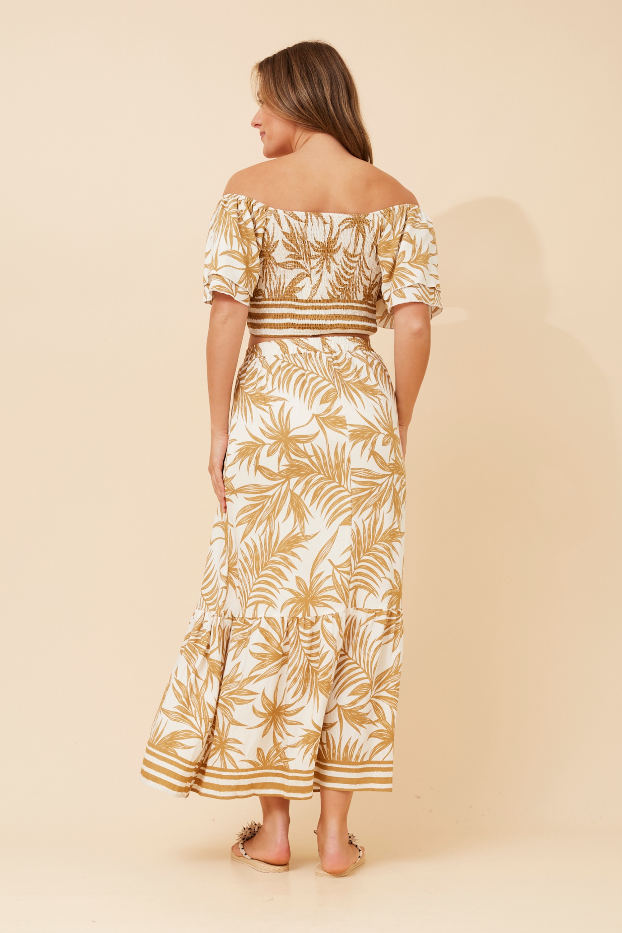 RIELLE PALM TREE PRINT SKIRT SET