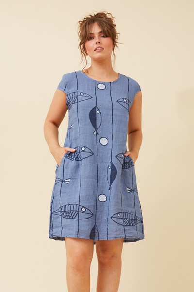 RIMINI LINEN SHIFT DRESS