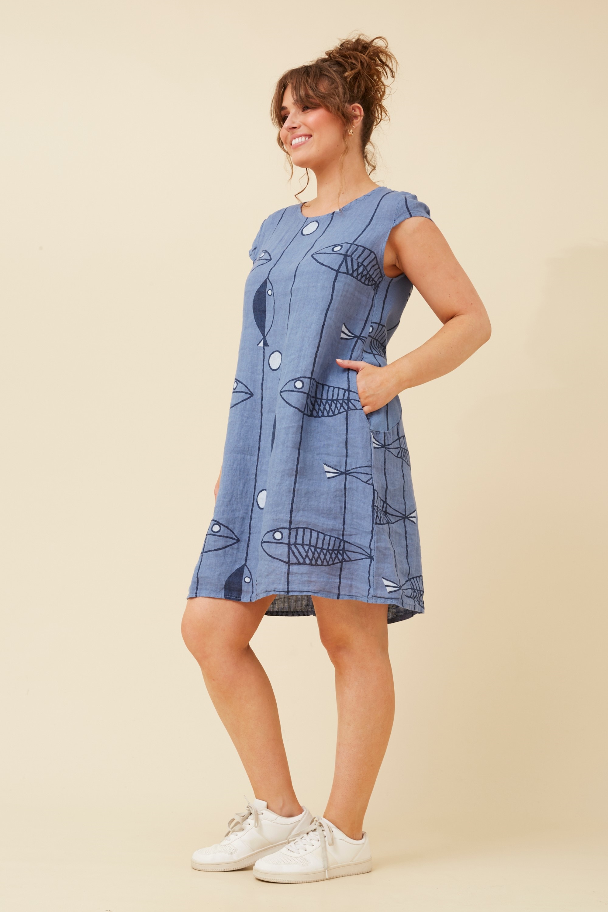 RIMINI LINEN SHIFT DRESS