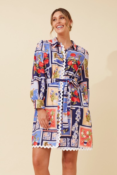 RIONA PATCHWORK PRINT DRESS