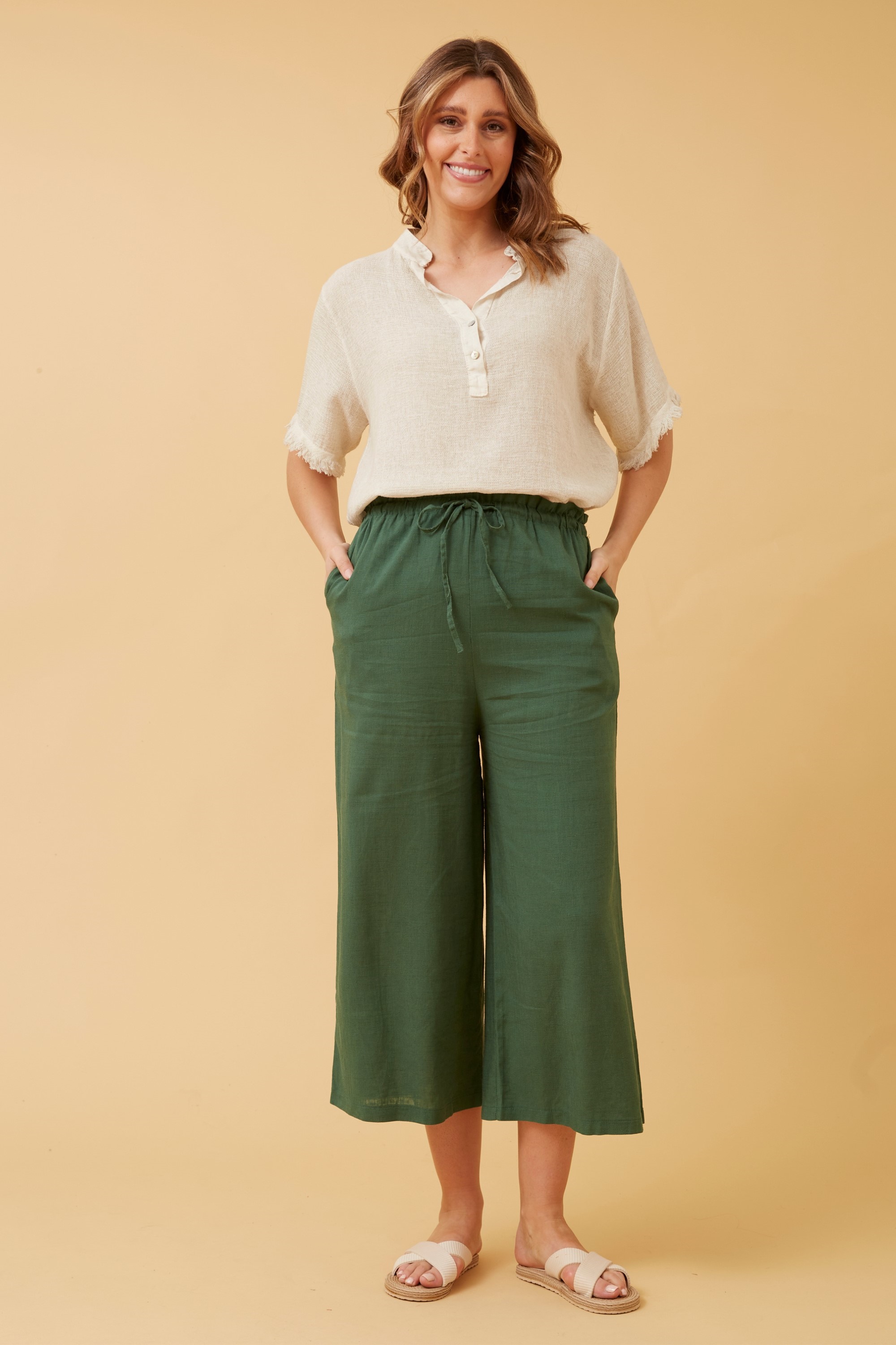 ROBERTA PAPERBAG LINEN PANTS